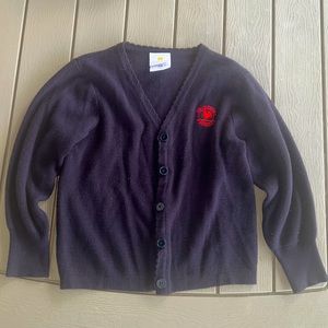 Primrose Schools long sleeve scallop edge navy cardigan